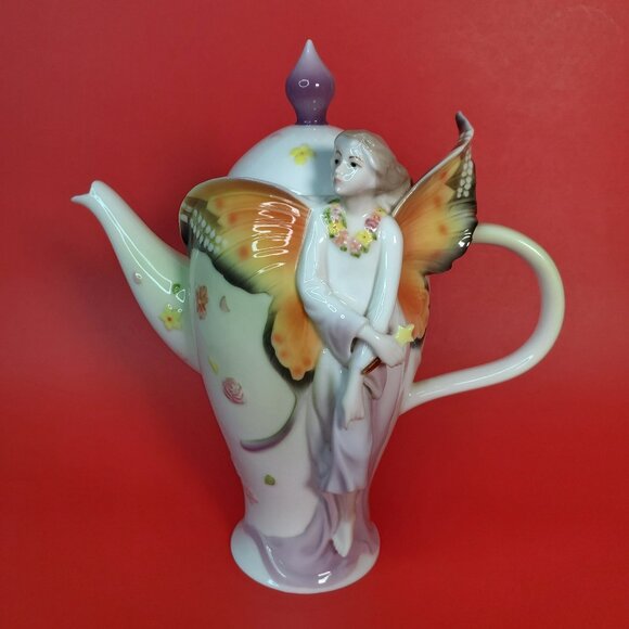 Butterfly Fairy Teapot – Fine Bone China, Art Nouveau Style - Picture 10 of 10